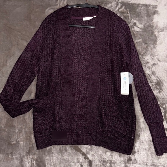 RD Style Sweaters - Stitch Fix RD Style Womens Cardigan Open Front‎ Purple Knit Sweater XS